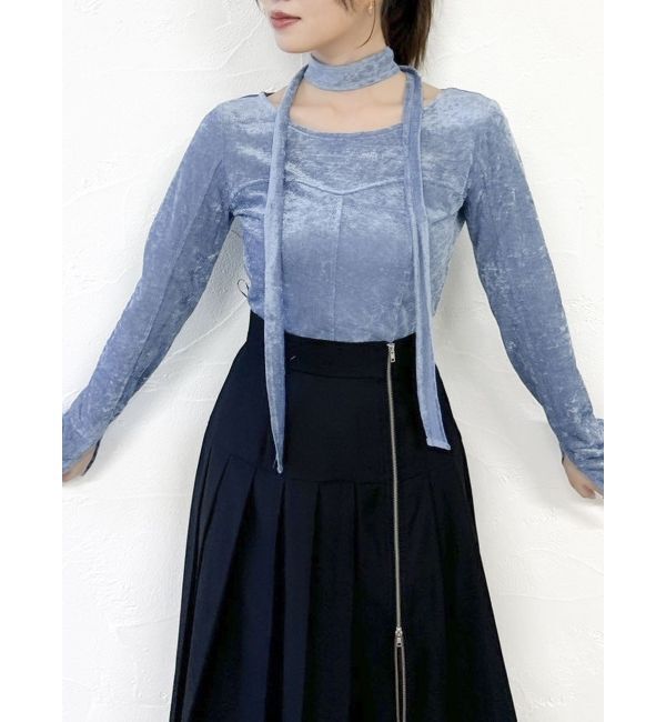 dazzlin「バリエシアーカットトップス」|Tシャツ・カットソー|ブルー