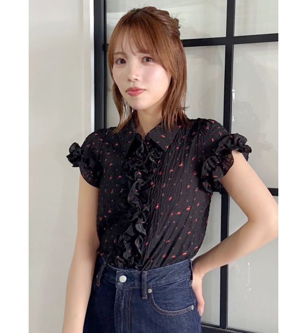 dazzlin「シュリンクフラワーフリルシャツ」|シャツ・ブラウス|