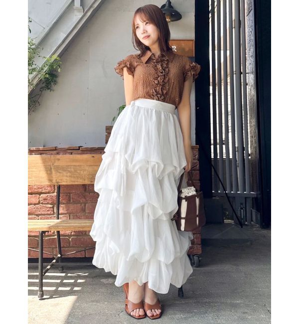 dazzlin「シュリンクフラワーフリルシャツ」|シャツ・ブラウス|