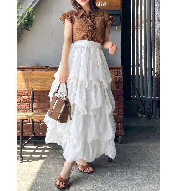 dazzlin「シュリンクフラワーフリルシャツ」|シャツ・ブラウス|