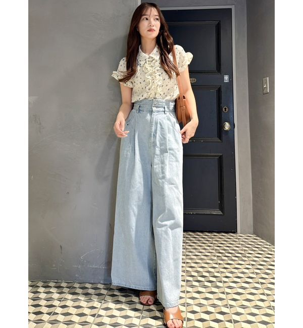 dazzlin「シュリンクフラワーフリルシャツ」|シャツ・ブラウス|