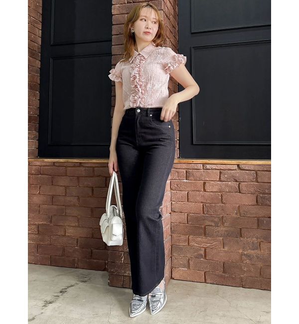 dazzlin「シュリンクフラワーフリルシャツ」|シャツ・ブラウス|