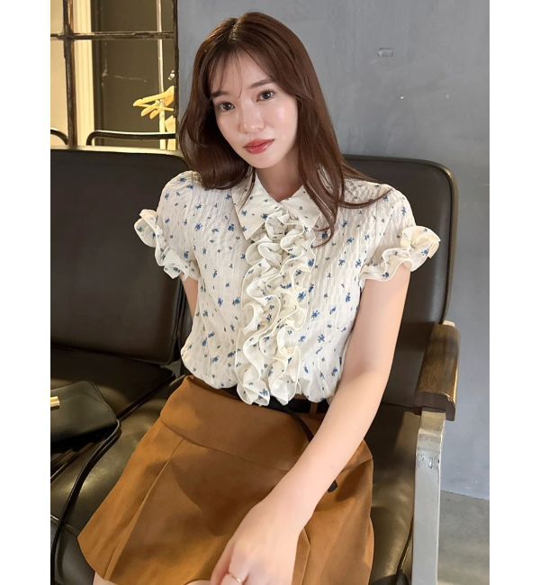 dazzlin「シュリンクフラワーフリルシャツ」|シャツ・ブラウス|