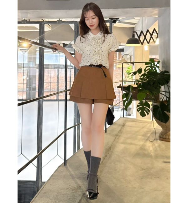 dazzlin「シュリンクフラワーフリルシャツ」|シャツ・ブラウス|