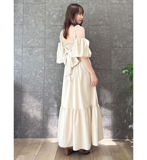dazzlin「【吉田朱里】パール2wayボリュームワンピース」|ワンピース|アイボリー
