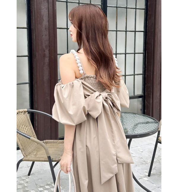 dazzlin「【吉田朱里】パール2wayボリュームワンピース」|ワンピース|