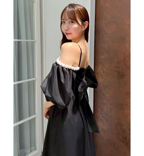 dazzlin「【吉田朱里】パール2wayボリュームワンピース」|ワンピース|