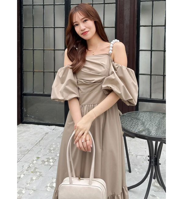 dazzlin「【吉田朱里】パール2wayボリュームワンピース」|ワンピース|