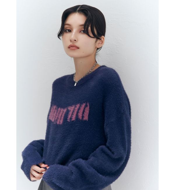 MURUA「ラウンドロゴシャギーニット」|ニット・セーター|