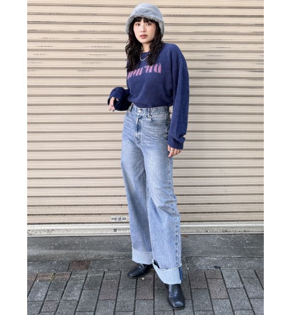 MURUA「ラウンドロゴシャギーニット」|ニット・セーター|