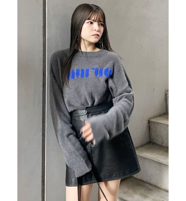 MURUA「ラウンドロゴシャギーニット」|ニット・セーター|