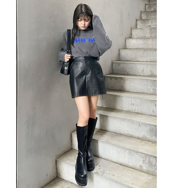 MURUA「ラウンドロゴシャギーニット」|ニット・セーター|