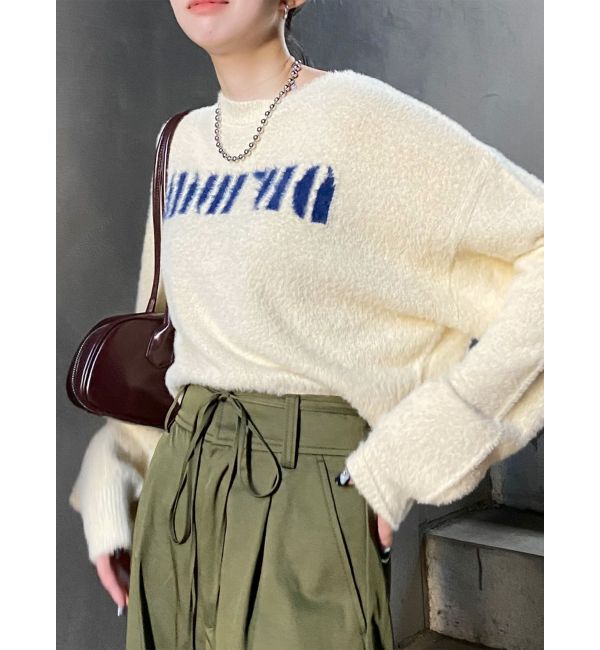 MURUA「ラウンドロゴシャギーニット」|ニット・セーター|