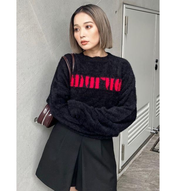 MURUA「ラウンドロゴシャギーニット」|ニット・セーター|