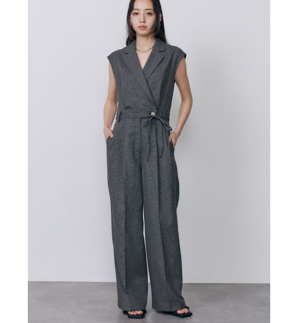 MURUA「メッシュロンパース」|オールインワン|グレー