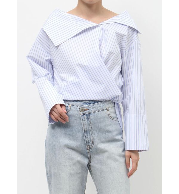 LAGUNAMOON「アシンメトリーカラーカシュクールシャツ」|シャツ・ブラウス|