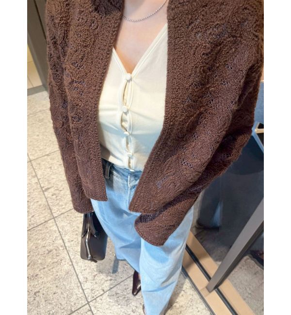 LAGUNAMOON「【WEB限定カラーあり】コードエンブロイダリーニットカーデ」|カーディガン|