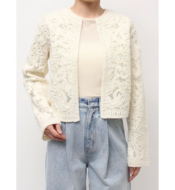 LAGUNAMOON「【WEB限定カラーあり】コードエンブロイダリーニットカーデ」|カーディガン|