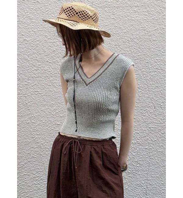 LAGUNAMOON「2WAYメランジベストニットプルオーバー」|ニット・セーター|ベージュ