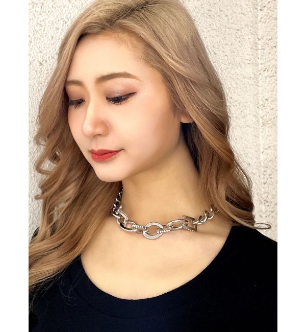 GYDA「JEYSUSスクエアラインストーンネックレス」|ネックレス|