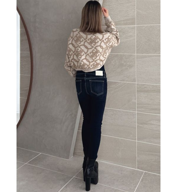 GYDA「Symmetry GYDAチェーンロゴラメニットトップス」|ニット・セーター|