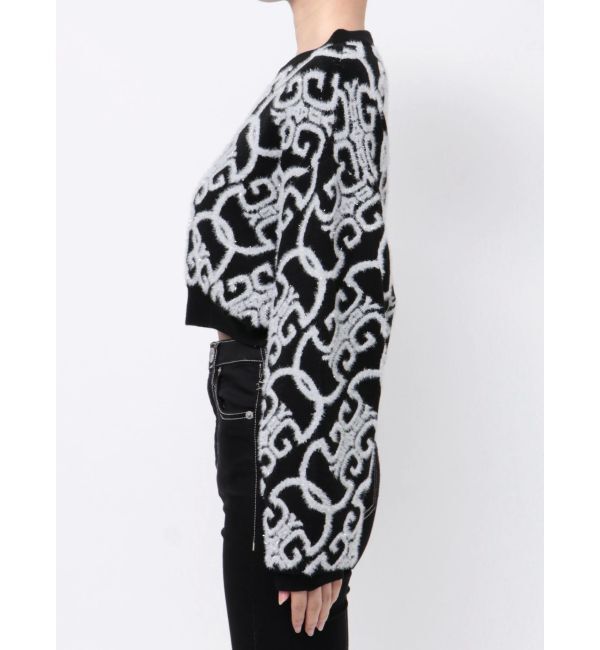 GYDA「Symmetry GYDAチェーンロゴラメニットトップス」|ニット・セーター|