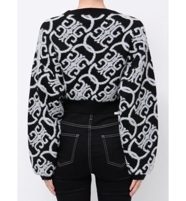 GYDA「Symmetry GYDAチェーンロゴラメニットトップス」|ニット・セーター|