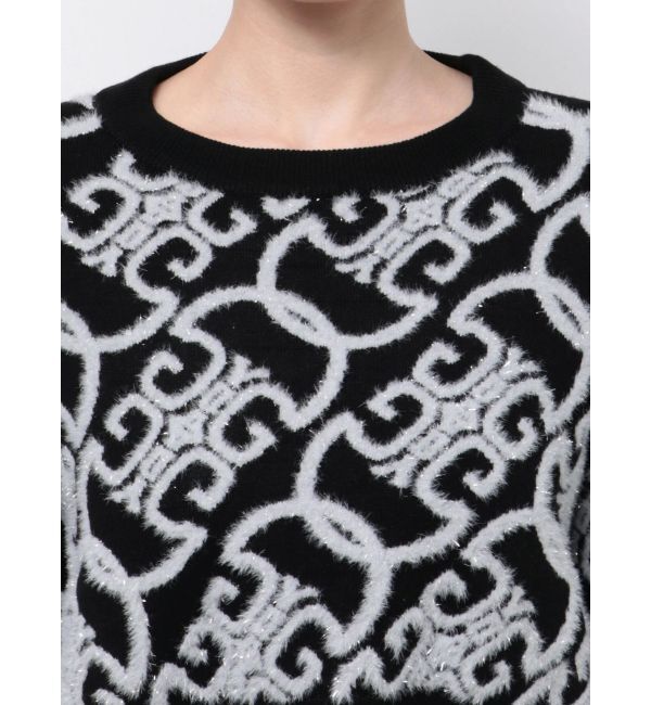 GYDA「Symmetry GYDAチェーンロゴラメニットトップス」|ニット・セーター|