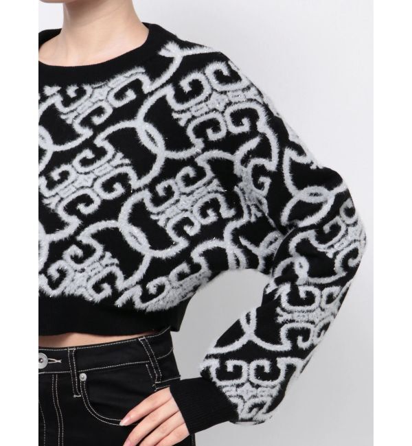 GYDA「Symmetry GYDAチェーンロゴラメニットトップス」|ニット・セーター|