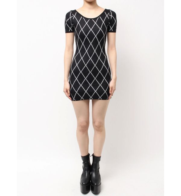 GYDA「bijou quilting ニットワンピース」|ワンピース|