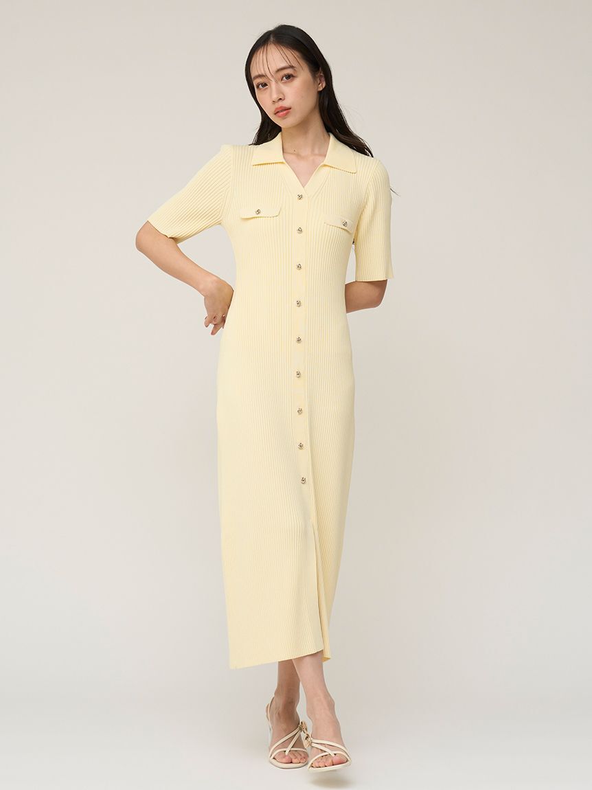 SNIDEL「フロントボタンニットワンピース」|ワンピース|YEL