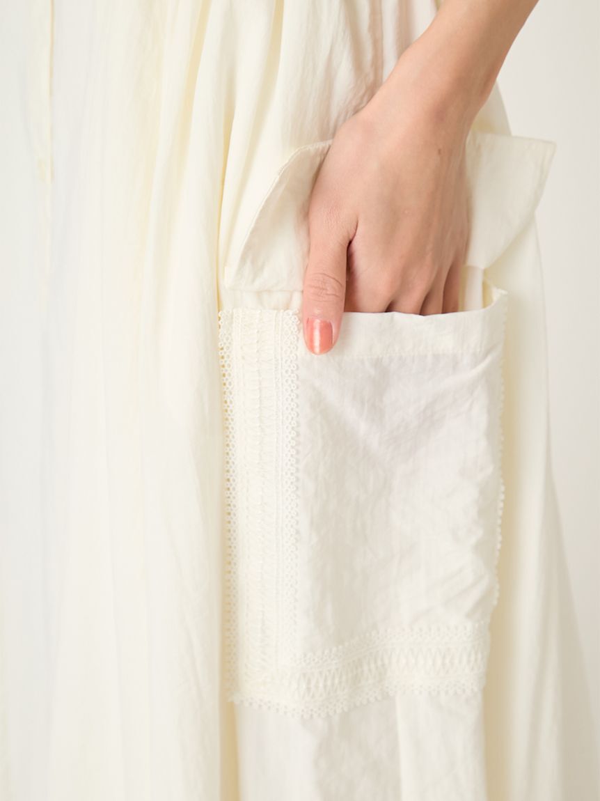 FRAY I.D「レーストリムシャツワンピース／ウォッシャブル・接触冷感・撥水」|ワンピース|