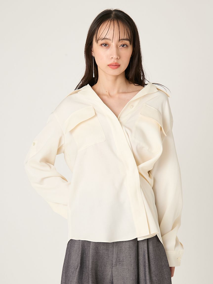 FRAY I.D「オープンカラーサファリシャツ」|シャツ・ブラウス|