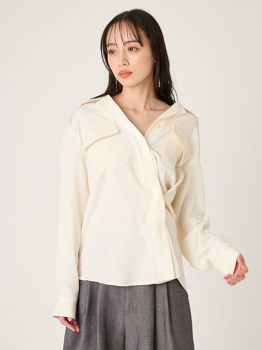 FRAY I.D「オープンカラーサファリシャツ」|シャツ・ブラウス|