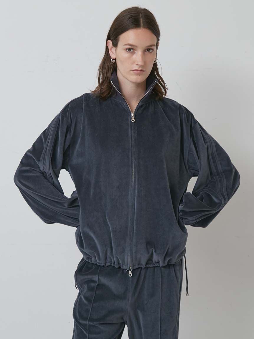 styling/「【セットアップ対応】ジップアップベロアブルゾン」|ブルゾン・スタジャン|