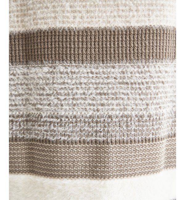 ikka「フェザー切り替えボーダーニットプルオーバー」|プルオーバー|