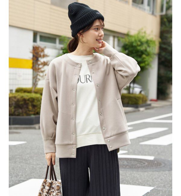 ikka「GOKU楽ダンボールカーディガン」|カーディガン|ベージュ