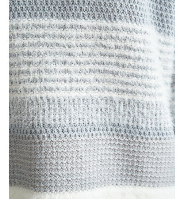 ikka「フェザー切り替えボーダーニットプルオーバー」|プルオーバー|