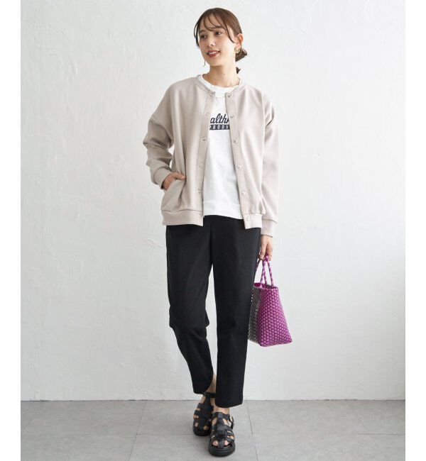 ikka「【洗濯機で洗える】ダンボールニットノーカラーカーディガン」|カーディガン|