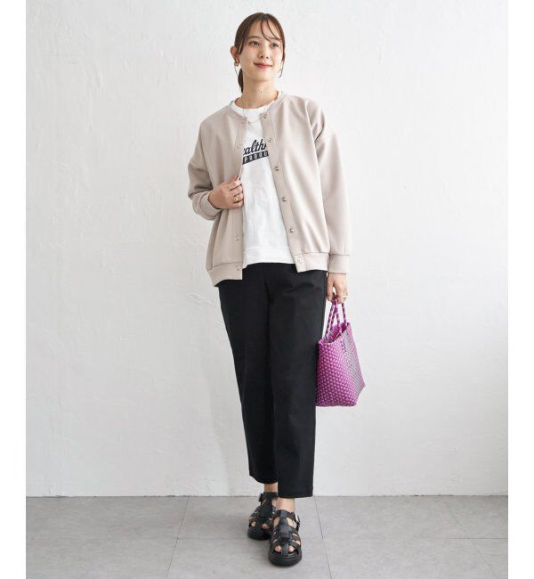 ikka「【洗濯機で洗える】ダンボールニットノーカラーカーディガン」|カーディガン|