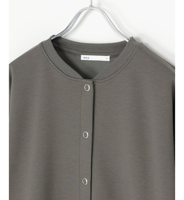 ikka「【洗濯機で洗える】ダンボールニットノーカラーカーディガン」|カーディガン|