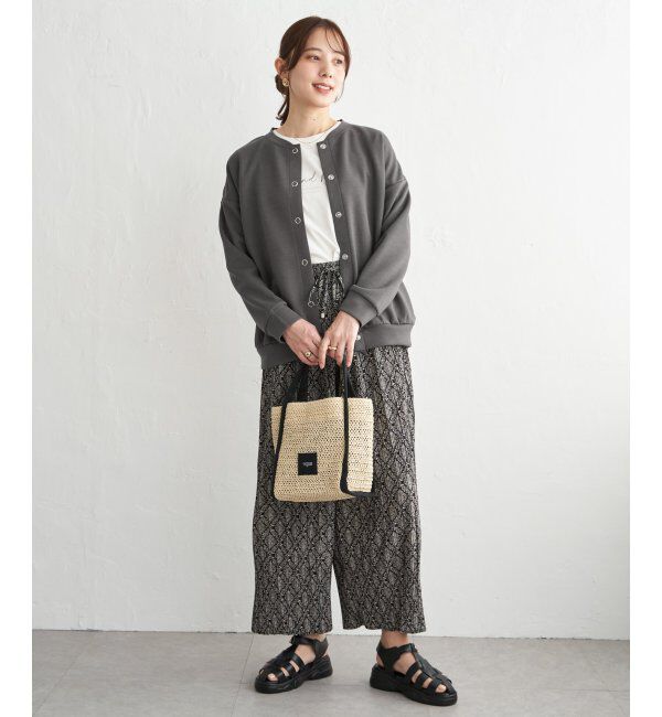 ikka「【洗濯機で洗える】ダンボールニットノーカラーカーディガン」|カーディガン|