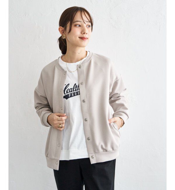 ikka「【洗濯機で洗える】ダンボールニットノーカラーカーディガン」|カーディガン|ベージュ