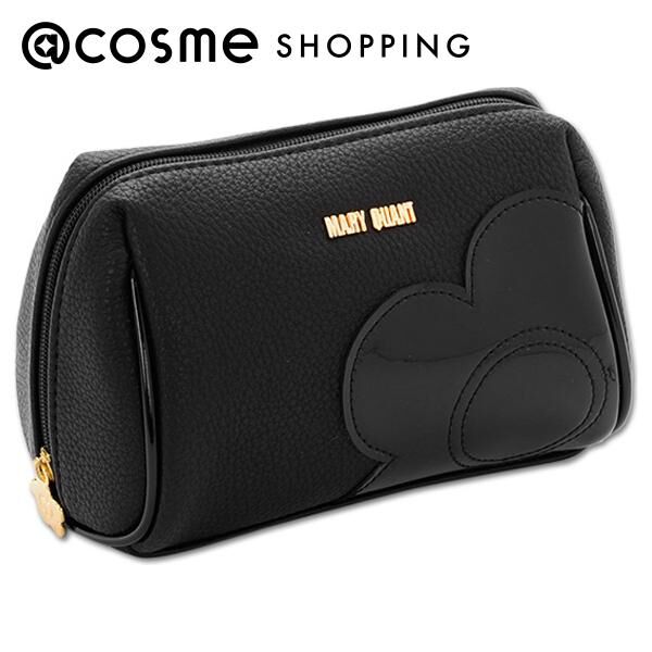  「マリークヮント シュリンクデイジーパッチ オーバルポーチ ブラック 本体 (H10&times;W15&times;D8cm)」|コスメ雑貨|その他