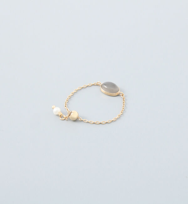 JUPITER「【K10】天然石チェーンリング/グレームーンストーン」|リング|