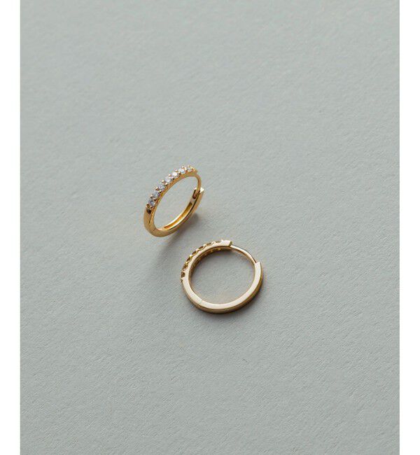 ete「K18YG ダイヤモンド フープ ピアス」|ピアス|