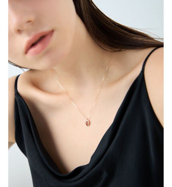 ete「[ガーネット] K10YG カボション ネックレス」|ネックレス|