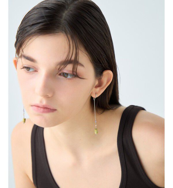 ete「ナチュラルストーン チューブカット イヤリング」|イヤリング|