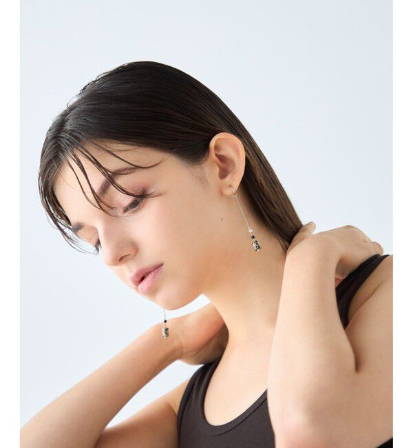 ete「ナチュラルストーン チューブカット イヤリング」|イヤリング|