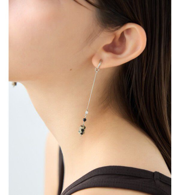 ete「ナチュラルストーン チューブカット イヤリング」|イヤリング|